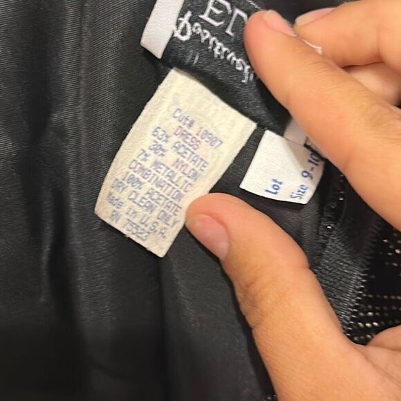 NWT Vintage Positively Ellyn Black Velvet Gold Rhinestones Evening Party Dress S - Picture 6 of 9